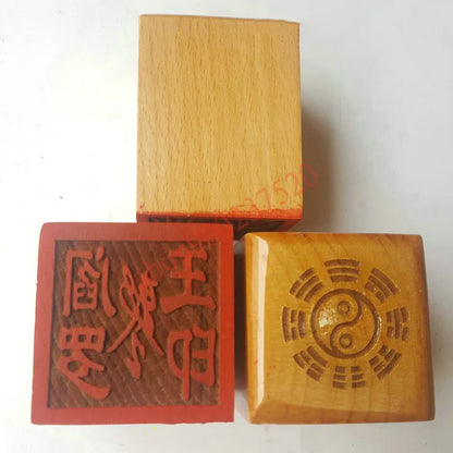 Seal for Taoist articles, imperial seal of Yama king, Taoist artifact, 5cm single side seal of peach wood