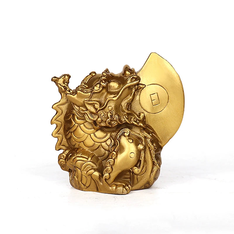 Son of  Chinese Dragon yazi Sun Moon Beast Brass copper Fengshui home decoration ornaments