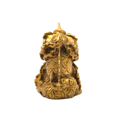 Son of  Chinese Dragon yazi Sun Moon Beast Brass copper Fengshui home decoration ornaments