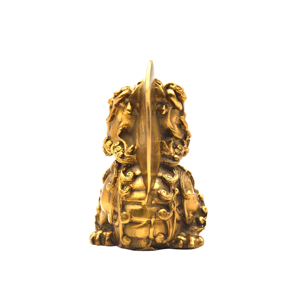 Son of  Chinese Dragon yazi Sun Moon Beast Brass copper Fengshui home decoration ornaments