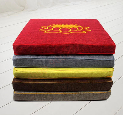 Square linen kowtow Buddha mat, home lotus Buddha kneeling mat, kneeling Futon meditation mat, hit cushion