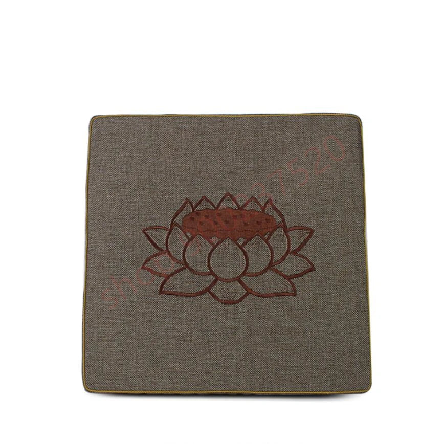 Square linen kowtow Buddha mat, home lotus Buddha kneeling mat, kneeling Futon meditation mat, hit cushion