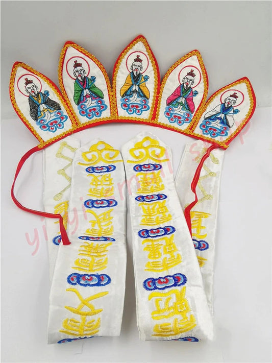 Taoist Magic Hat, Exquisite Embroidery, Five Square Towers, High-skill Hat, Five Old Crowns, Taoist articles