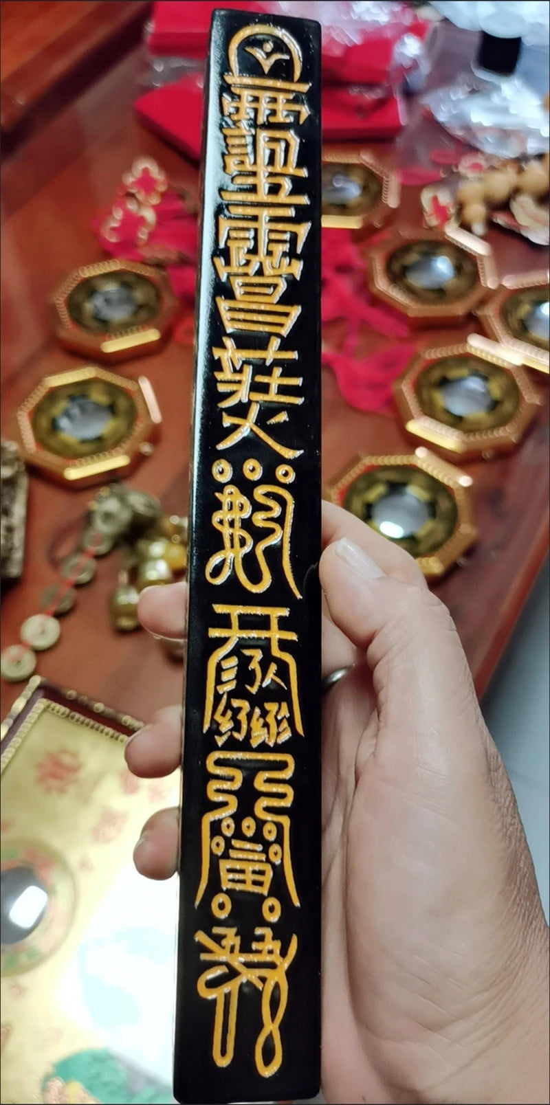 Taoist Ritual Tool Square Tian Gang Ruler Stick Tianpeng Ruler Peach Wood Exorcise Evil Taoist Mass Instruments Decoration