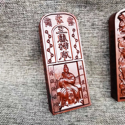 Taoist articles, lightning strike jujube wood token, Wang Lingguan, Qingwei five thunder order token, payment for Qin'an Hall of