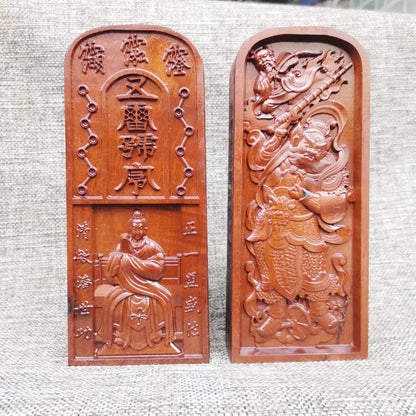 Taoist articles, lightning strike jujube wood token, Wang Lingguan, Qingwei five thunder order token, payment for Qin'an Hall of