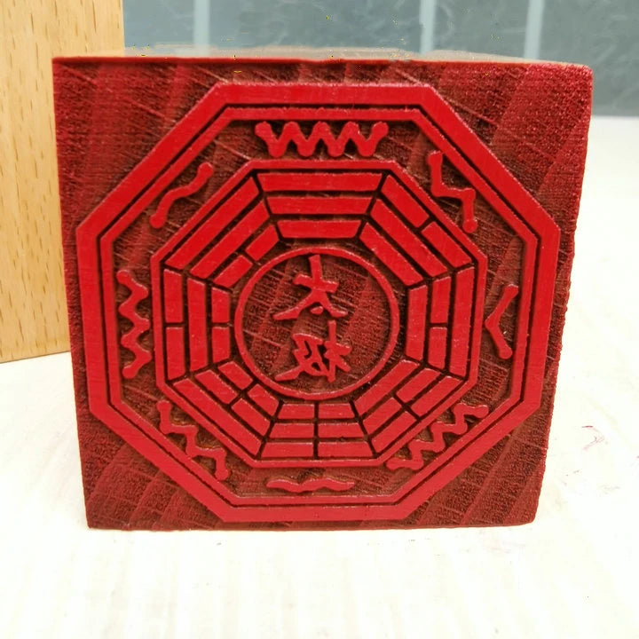 Taoist articles, seal, seven star Taiji, eight trigrams seal, Taoist magic weapon, 5 cm seal, peach wood single side seal