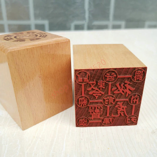 Taoist artifact, Taoist seal, 5cm, single side peach wood seal, hand release seal