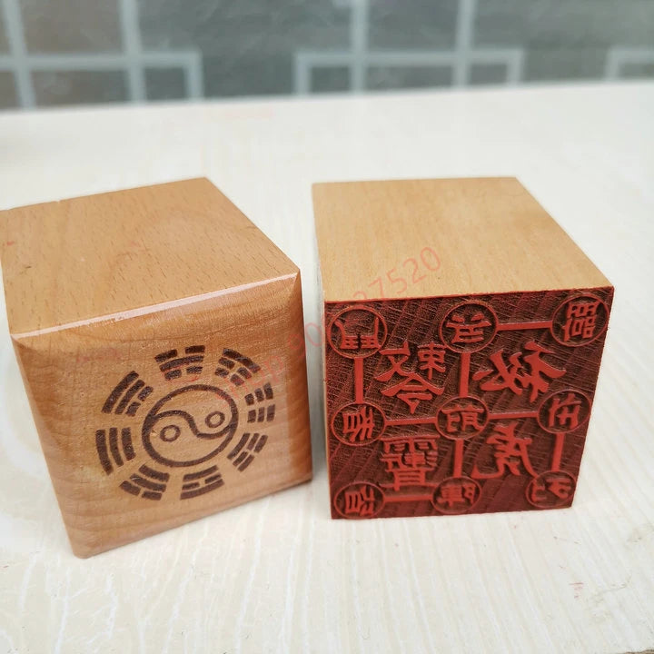 Taoist artifact, Taoist seal, 5cm, single side peach wood seal, hand release seal