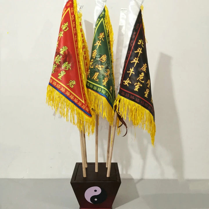 Taoist flag, five color flag, 28 Xingxiu flag, Xingxiu flag, fine double-sided printing flag, with flag bottom