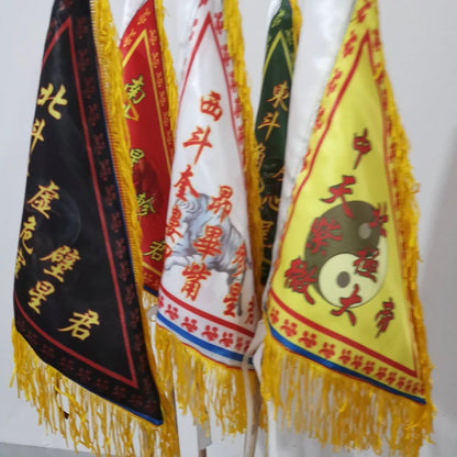 Taoist flag, five color flag, 28 Xingxiu flag, Xingxiu flag, fine double-sided printing flag, with flag bottom