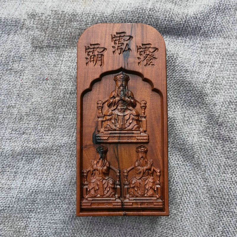 Taoist lightning stroke date wood token, enchase three official emperor, Tianguan, local official, water official token