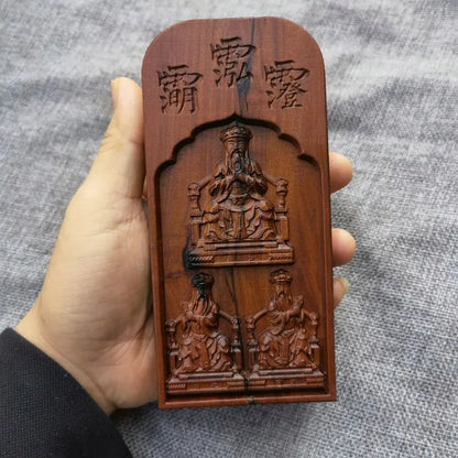 Taoist lightning stroke date wood token, enchase three official emperor, Tianguan, local official, water official token