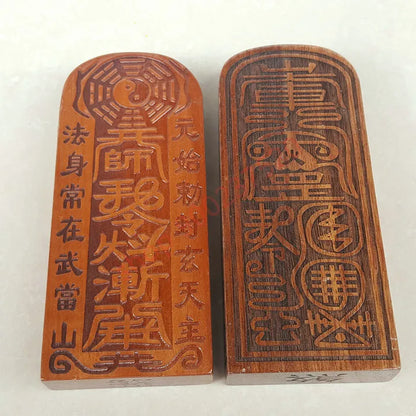 Taoist magic weapon, Zhenwu founder token, Yuanshi Tianzun token, old peach wood, exquisite Taoist handicrafts