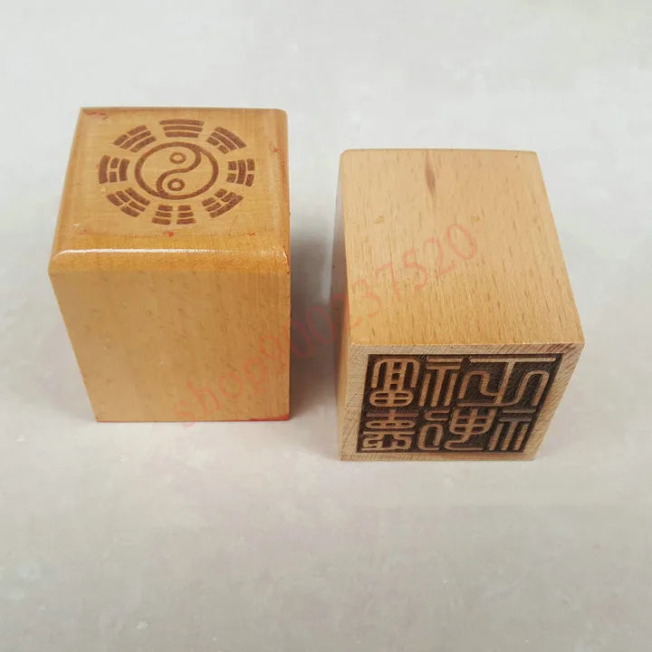 Taoist products, magic tools, seal, Fu Zhengshen seal, land Gonggong seal, peach wood single-sided seal