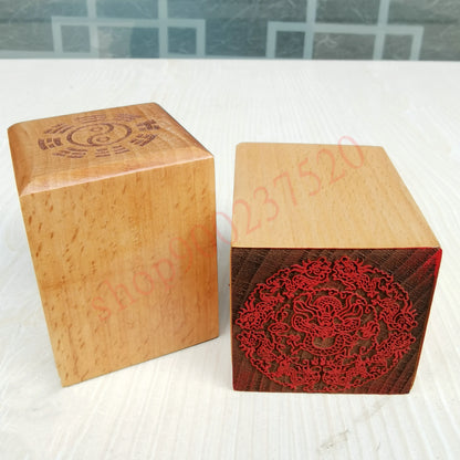 Taoist seal, Kowloon seal, peach wood seal, single side seal, Taoist supplies, handicrafts