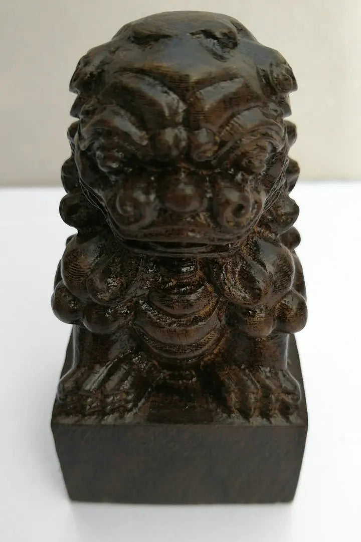 Taoist seal, Taoist master's seal, black sandalwood carving lion seal, Taoist supplies