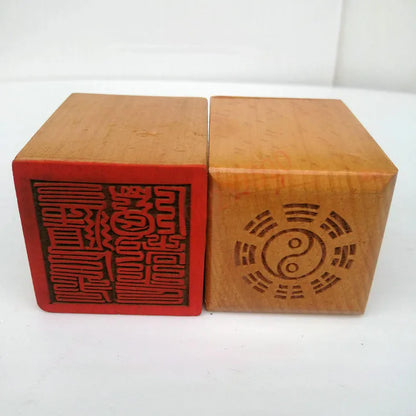 Taoist seal, Taoist supplies, 5 cm single-sided peach wood seal, Shangqing nine old Xiandu seal