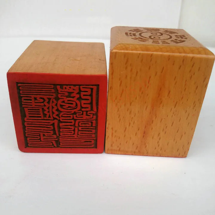 Taoist seal, Taoist supplies, 5 cm single-sided peach wood seal, Shangqing nine old Xiandu seal