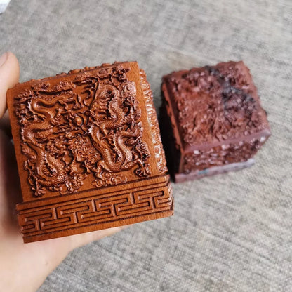 Taoist seal, relief Jiulong, lightning strike, jujube wood, Jiutian YingYuan Raytheon Puhua Tianzun seal, Taoist articles