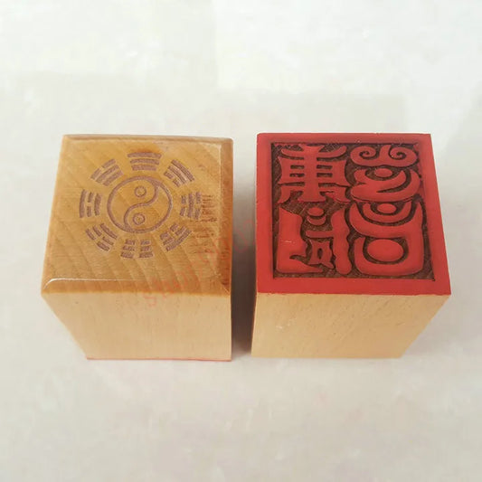 Taoist seal, seal seal seal of jade God cave spirit, single side, peach wood seal, Taoist artifact and handicraft