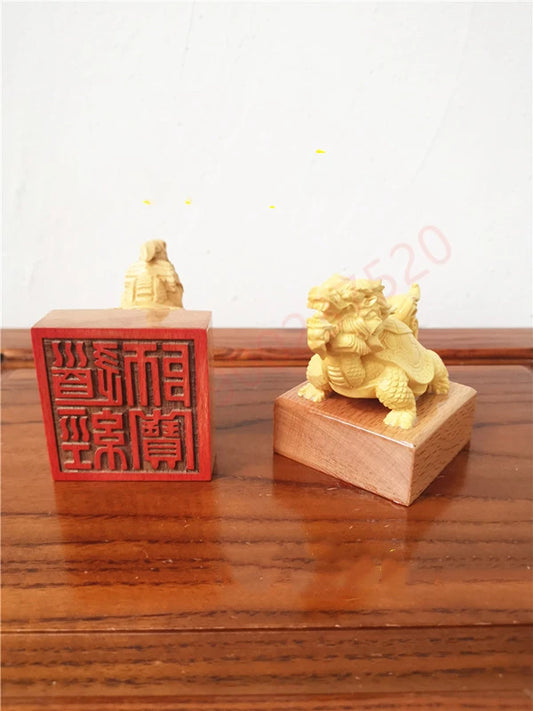 Taoist seals - Taoist Scripture Shibao seal, boxwood seal, dragon turtle seal, Taoist seal, one side seal, Sanbao seal