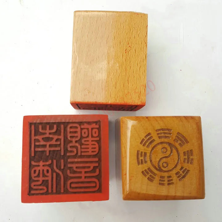 Taoist supplies, Nanhai Guanyin seal, peach wood, single side, seal, exquisite Taoist magic tools, handicrafts