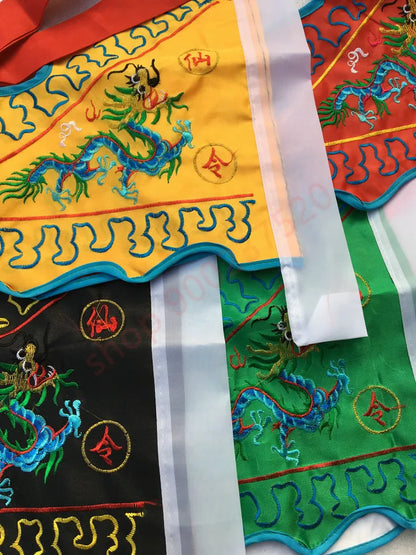 Taoist supplies, Xianjia Lingqi, 5 color flag, Daoism flag, five dragons flag, five element flag