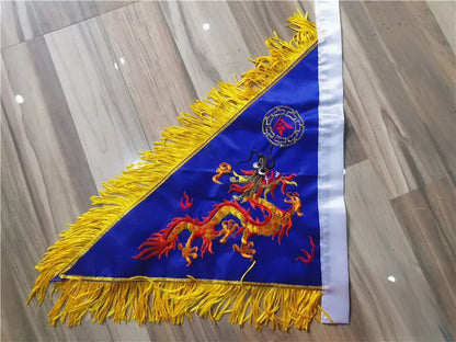 Taoist supplies, blue dragon flag, five dragon flag, one side, blue dragon flag, Taoist flag magic weapon