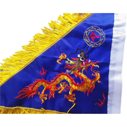 Taoist supplies, blue dragon flag, five dragon flag, one side, blue dragon flag, Taoist flag magic weapon