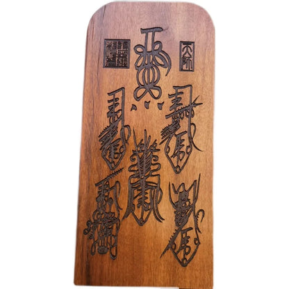 Taoist supplies, lightning jujube wood token, relief, Taoist magic weapon, five way God of wealth token, Taoist crafts