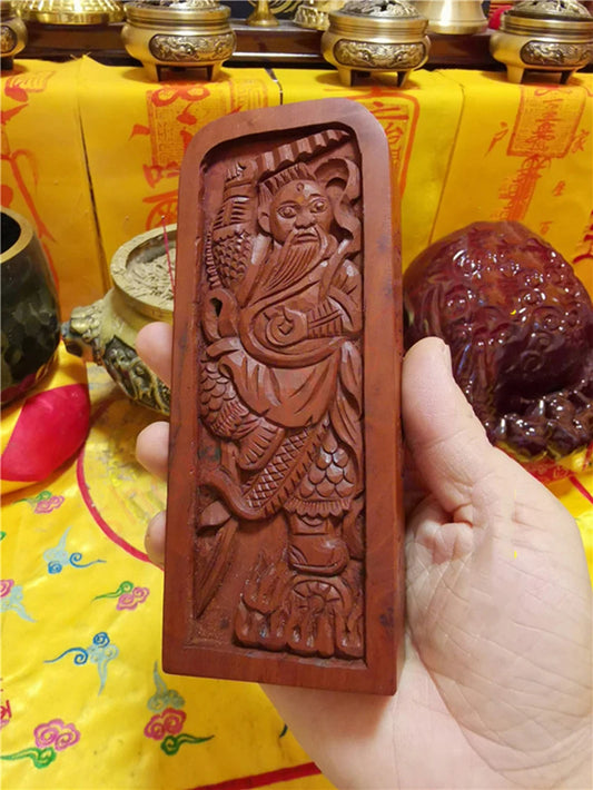 Taoist supplies, lightning strike jujube wood, pure hand carving, Wang Lingguan, five thunder orders, Wang Lingguan statue