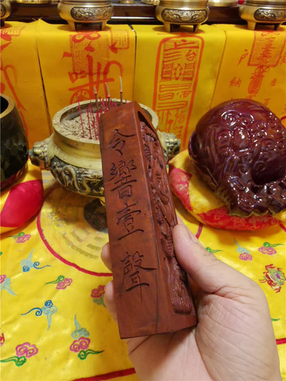 Taoist supplies, lightning strike jujube wood, pure hand carving, Wang Lingguan, five thunder orders, Wang Lingguan statue