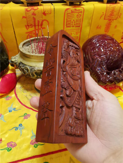 Taoist supplies, lightning strike jujube wood, pure hand carving, Wang Lingguan, five thunder orders, Wang Lingguan statue