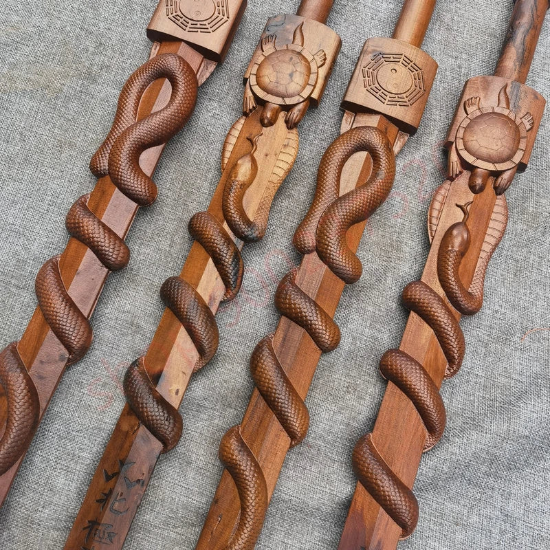 Taoist supplies, lightning strike jujube wood, relief North Pole Zhenwu Xuantian God, tortoise and snake Xuanwu sword