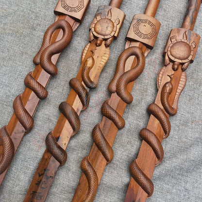 Taoist supplies, lightning strike jujube wood, relief North Pole Zhenwu Xuantian God, tortoise and snake Xuanwu sword