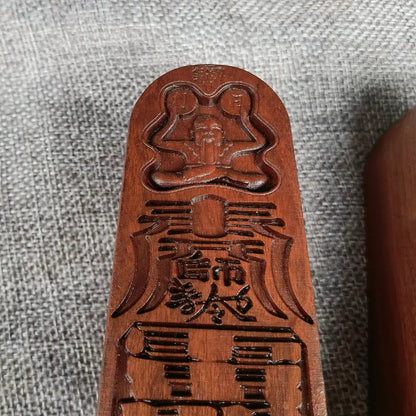 Taoist supplies, lightning stroke jujube wood token, solid wood relief God of thunder, jujube wood Leigong token