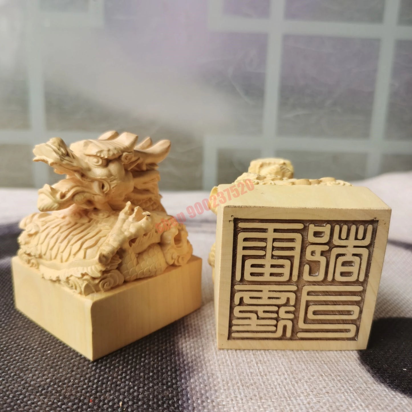 Taoist supplies, magic tools, boxwood dragon head seal, Taoist crafts, thunder capital seal