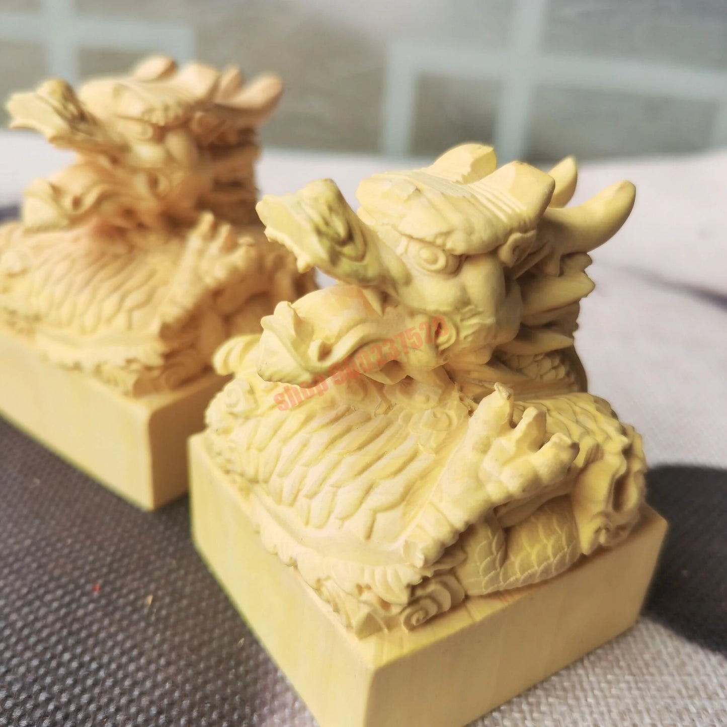 Taoist supplies, magic tools, boxwood dragon head seal, Taoist crafts, thunder capital seal