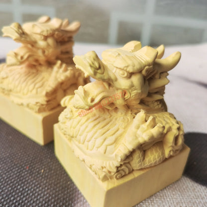 Taoist supplies, magic tools, boxwood dragon head seal, Taoist crafts, thunder capital seal