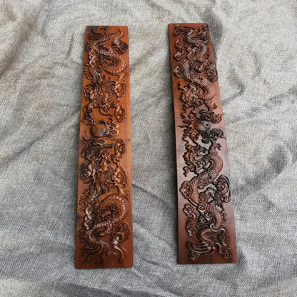 Taoist supplies, relief double dragon Taiji chaoban, Taoist supplies to simple, lightning stroke jujube wood, Chaojian, watban