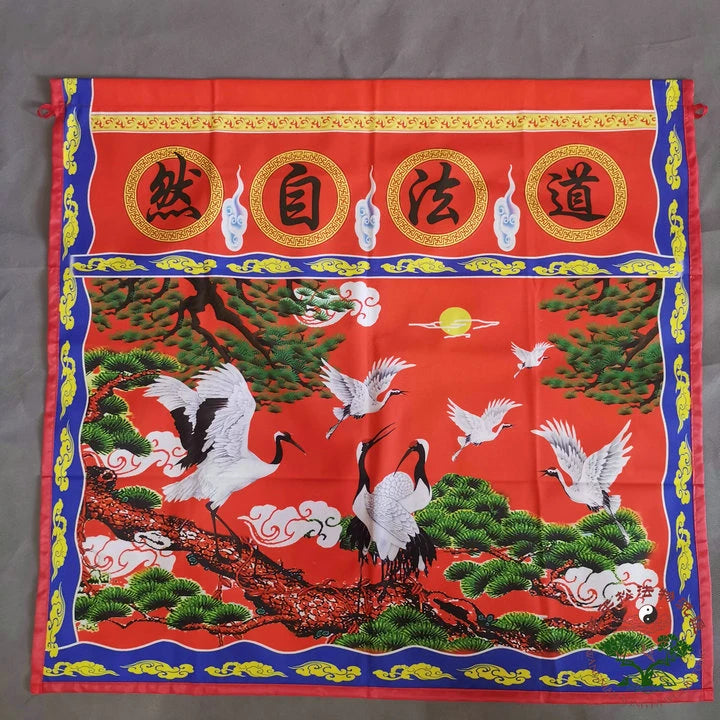 Taoist supplies, silk print, Taoist nature, pine and crane tablecloth, Taoist ritual, exquisite altar cloth