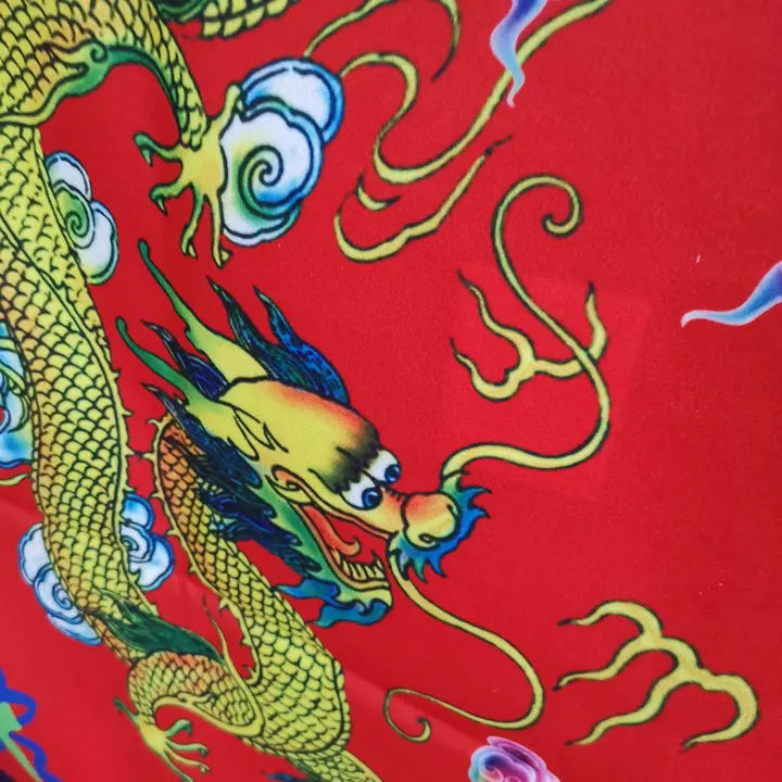 Taoist table skirt, embroidered table cloth / table skirt, double dragon table cloth, 1M, Wande solemn