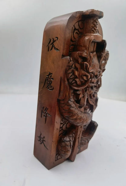 Taoist token, Five Thunder Order, hand carved, lightning striking jujube wood, Dragon Sword token, Five Thunder Order