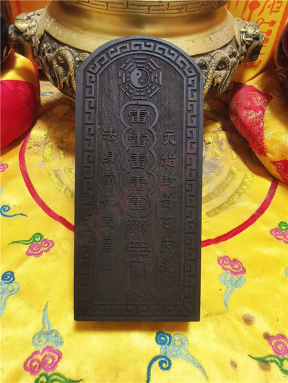 Taoist token, Xuantian God token, ebony relief, Emperor Zhenwu, five thunder command, Taoist magic weapon