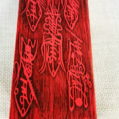 Taoist tools, solid wood, lacquer wood, five road God of wealth printed board, exquisite Taoist seal, handicrafts