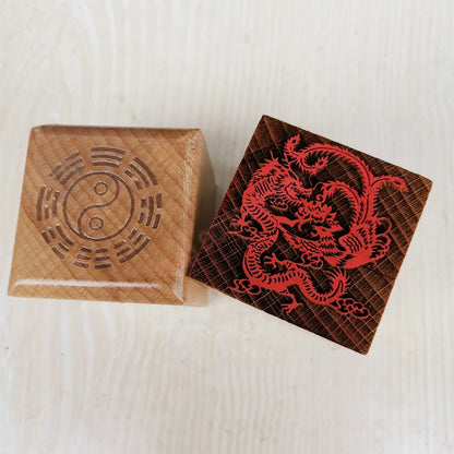 Taoist weapon, Taoist seal, 5cm, single peach wood seal, Dragon Seal