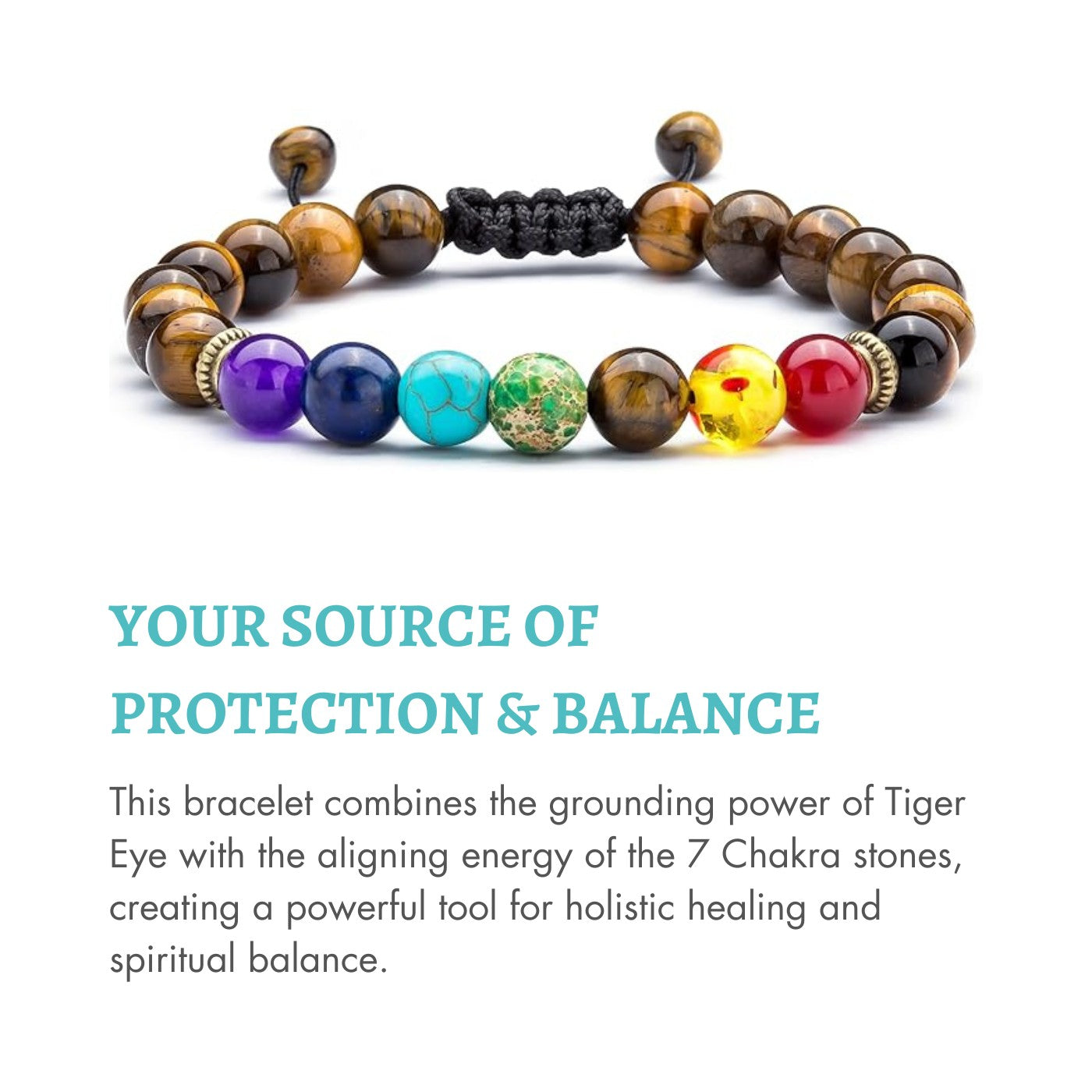 Tiger Eye Chakra Bracelet - Protection & Balance