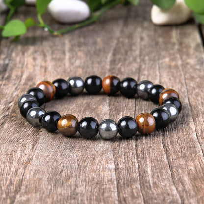 Triple Protection Bracelet - Tiger’s Eye, Obsidian, Hematite