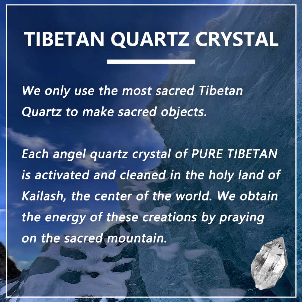 Tibetan Energy Protection White Quartz Crystal Sterling Silver Jewelry Handmade